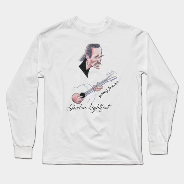 Gordon Lightfoot, Young Forever Long Sleeve T-Shirt by TrendsCollection